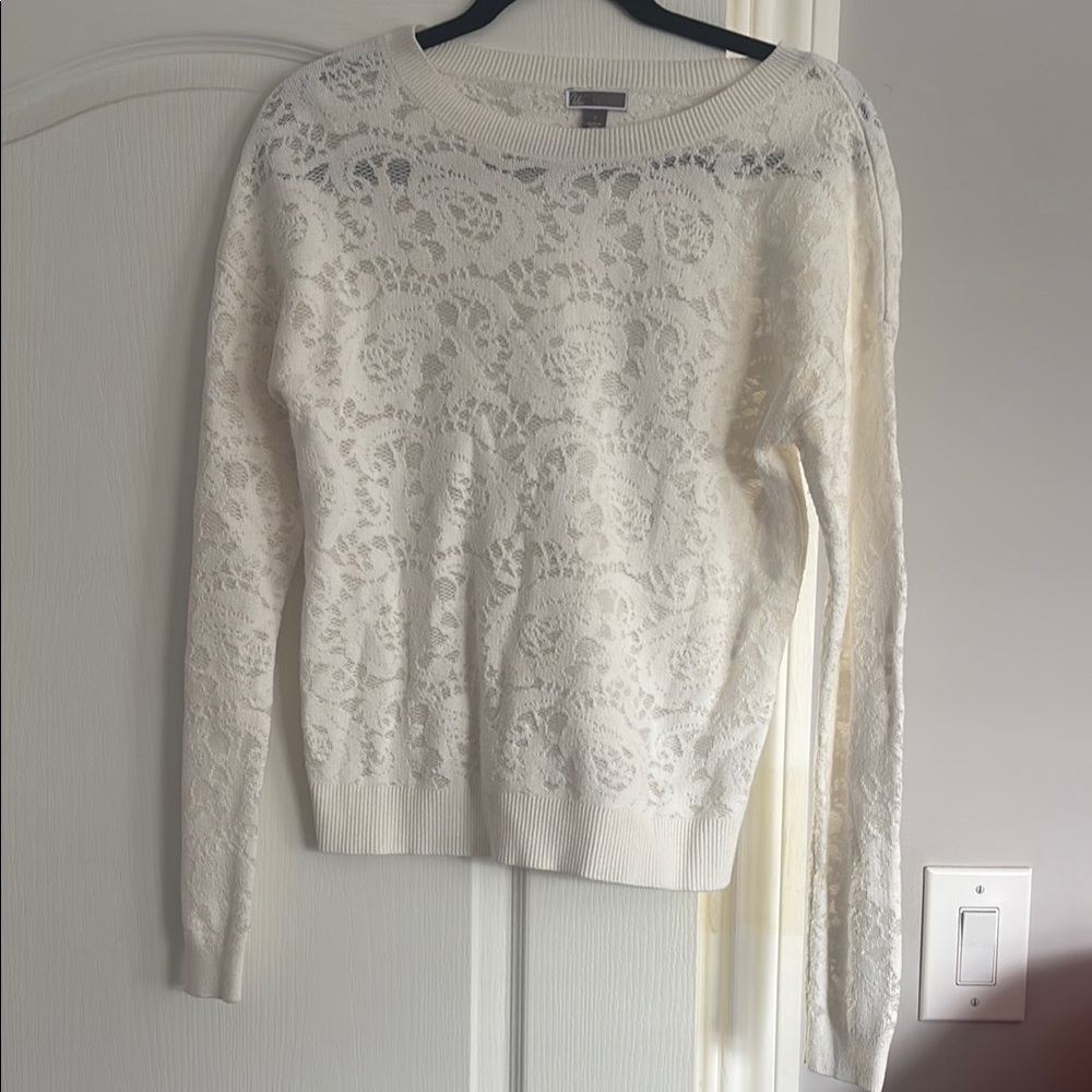 Elegant White Lace Sweater